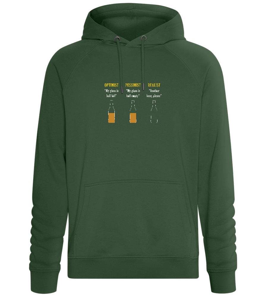 Optimist Pessimist Realist Design - Comfort unisex hoodie_GREEN BOTTLE_front