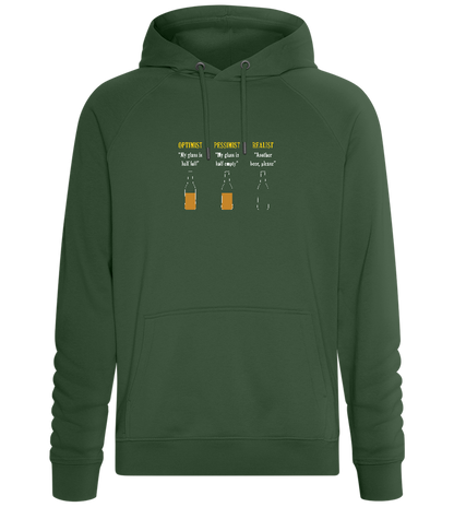 Optimist Pessimist Realist Design - Comfort unisex hoodie_GREEN BOTTLE_front