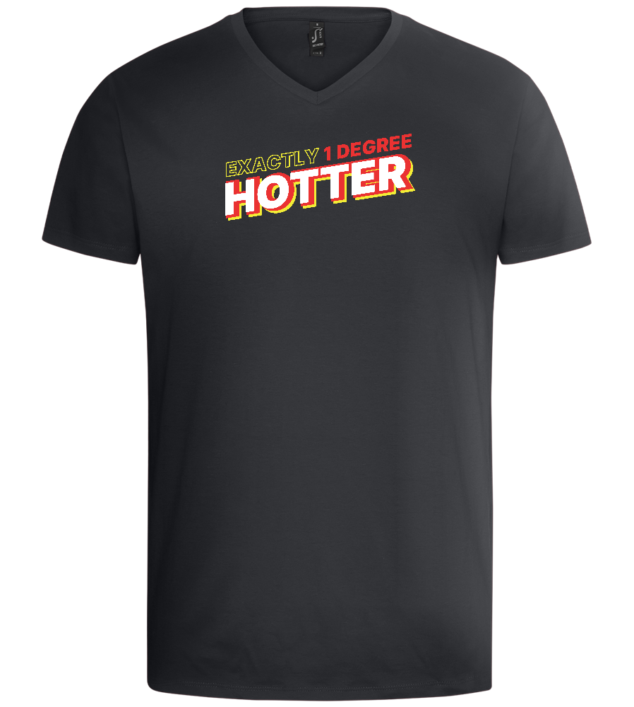 1 Degree Hotter Design - Basic men's v-neck t-shirt_DARK GRAY_front