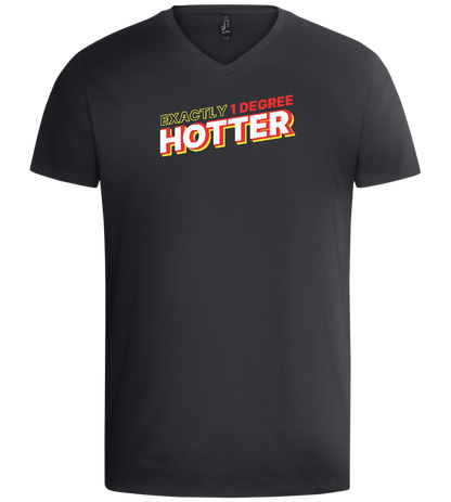 1 Degree Hotter Design - Basic men's v-neck t-shirt_DARK GRAY_front