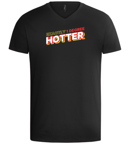 1 Degree Hotter Design - Basic men's v-neck t-shirt_DEEP BLACK_front