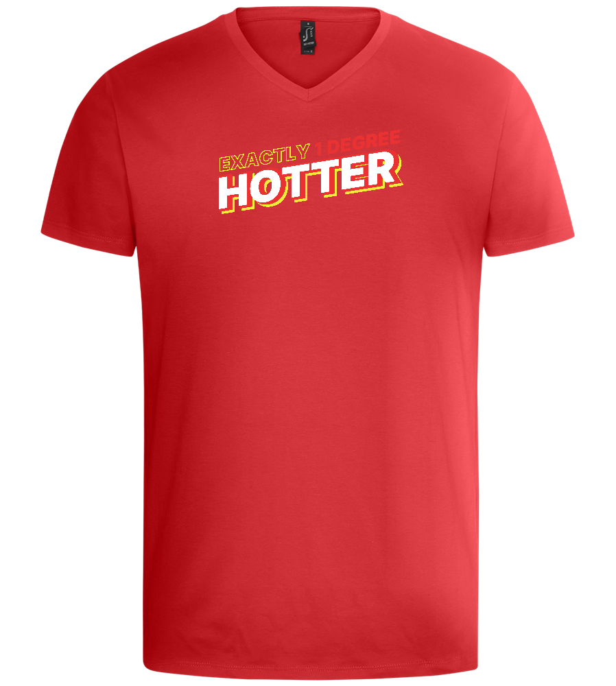 1 Degree Hotter Design - Basic men's v-neck t-shirt_RED_front