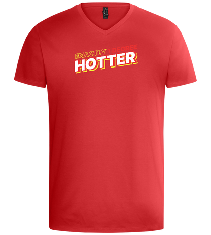 1 Degree Hotter Design - Basic men's v-neck t-shirt_RED_front