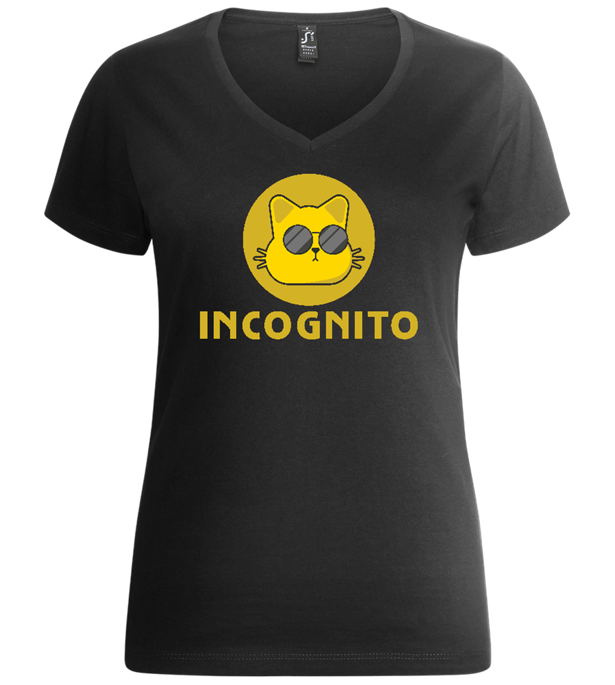 Incognito Design - Premium women's v-neck t-shirt_DEEP BLACK_front