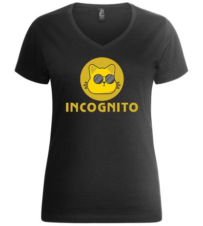 Incognito Design - Premium women's v-neck t-shirt_DEEP BLACK_front