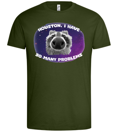 Houston I Have Problems Design - Premium men's t-shirt_ARMY_front