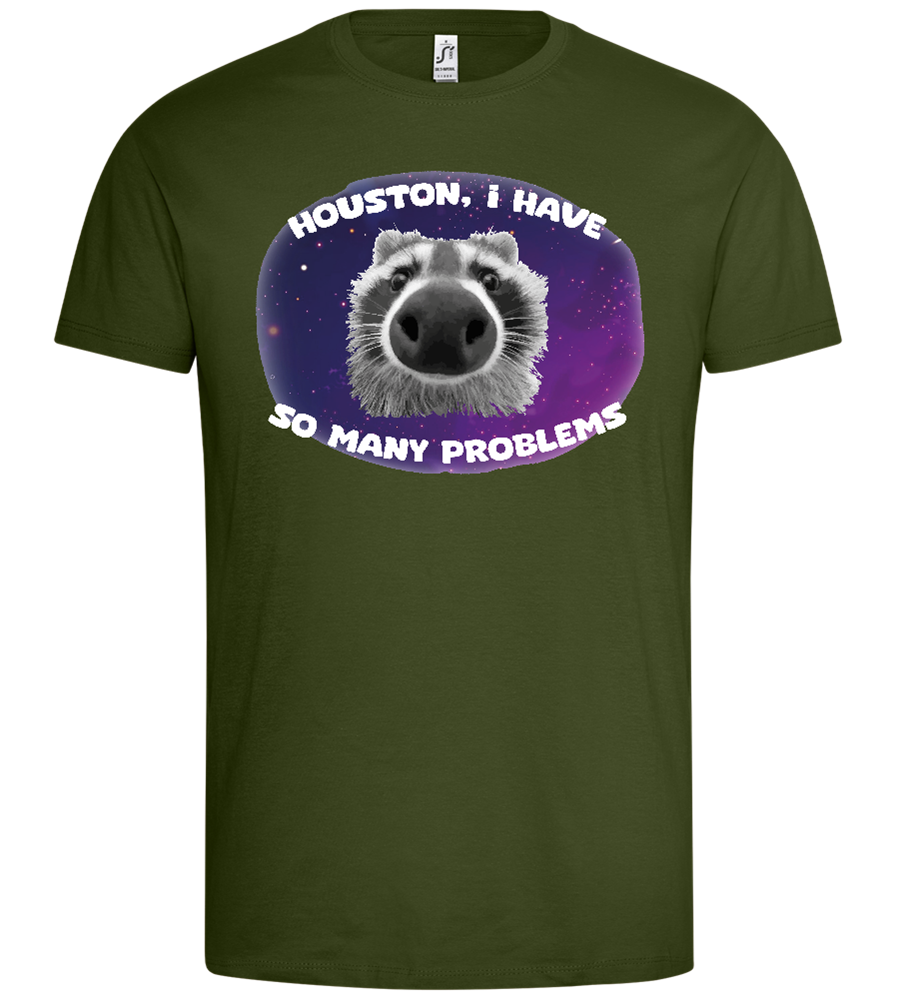 Houston I Have Problems Design - Premium men's t-shirt_DARK KHAKI_front