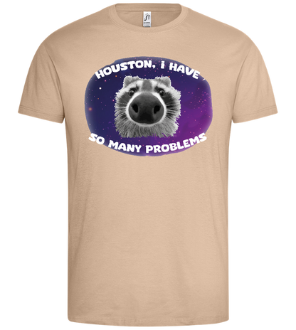 Houston I Have Problems Design - Premium men's t-shirt_SAND_front