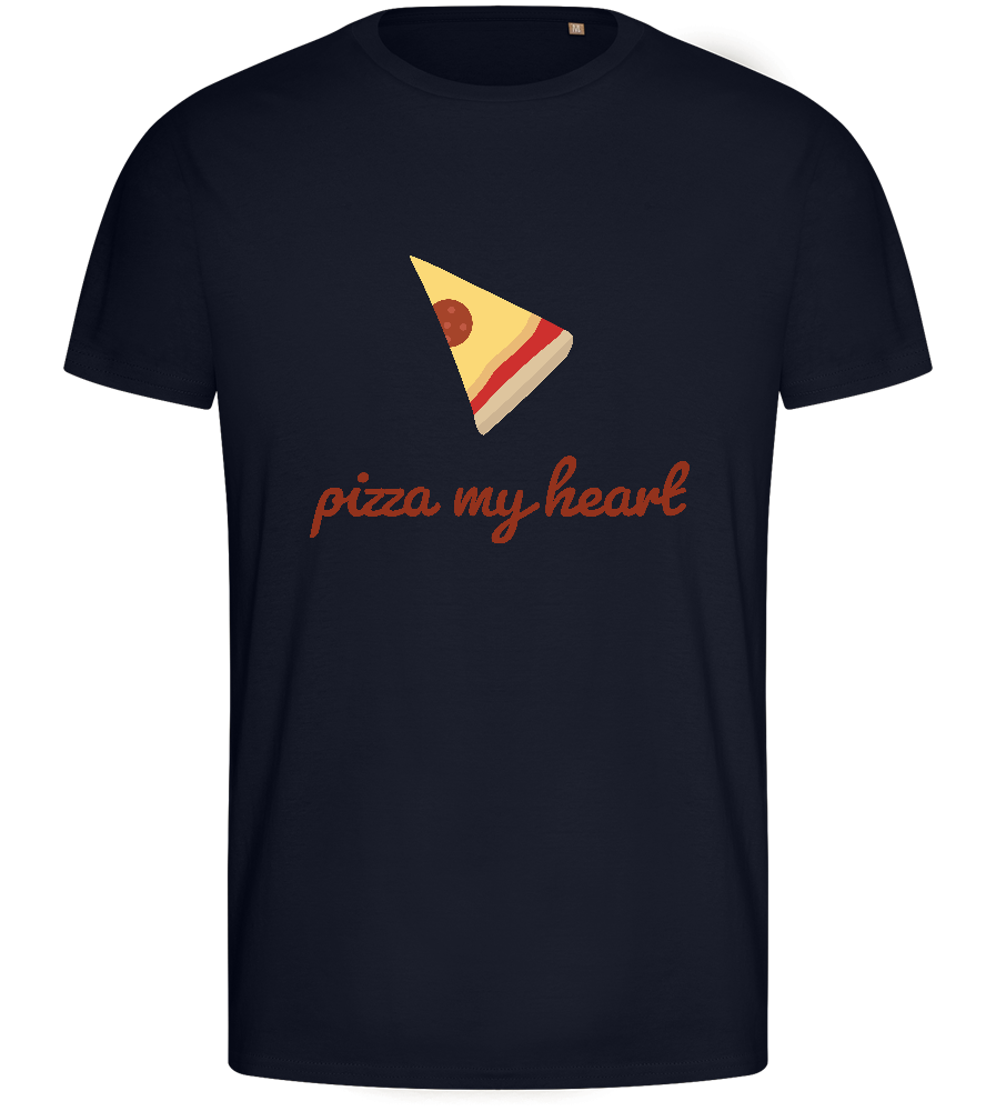 Pizza my Heart Design - Basic men's fitted t-shirt_FRENCH NAVY_front