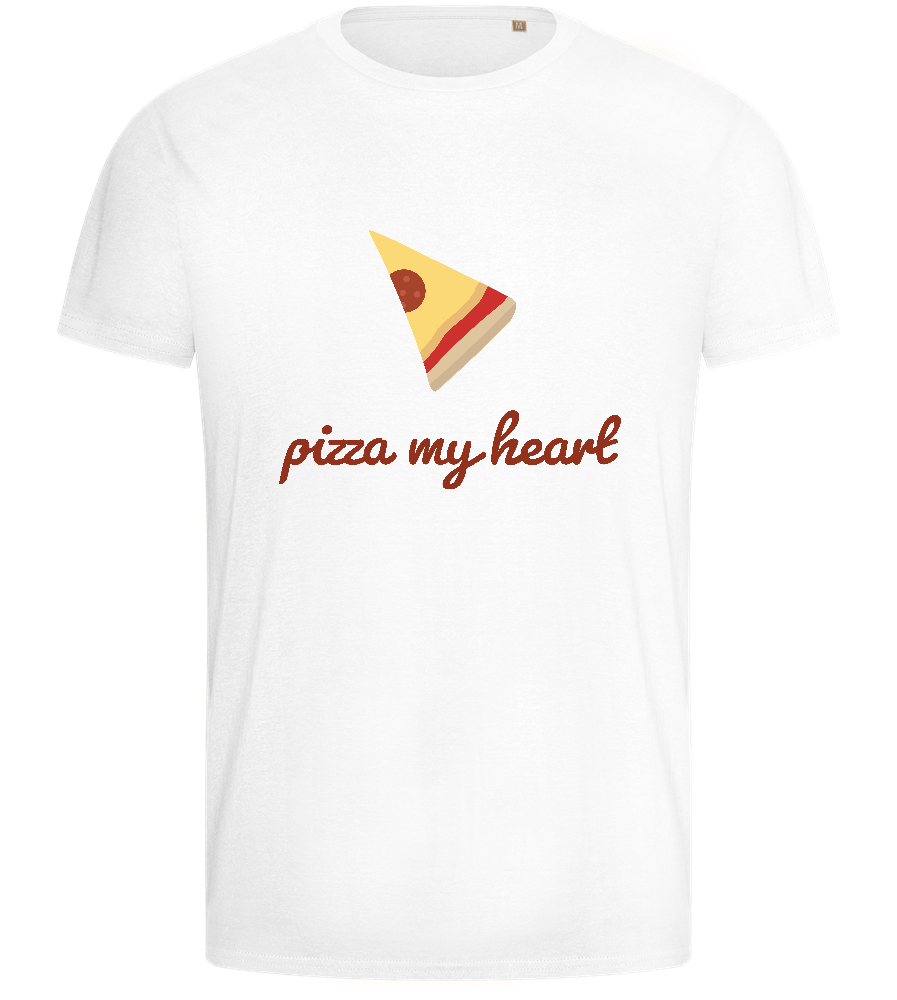 Pizza my Heart Design - Basic men's fitted t-shirt_WHITE_front