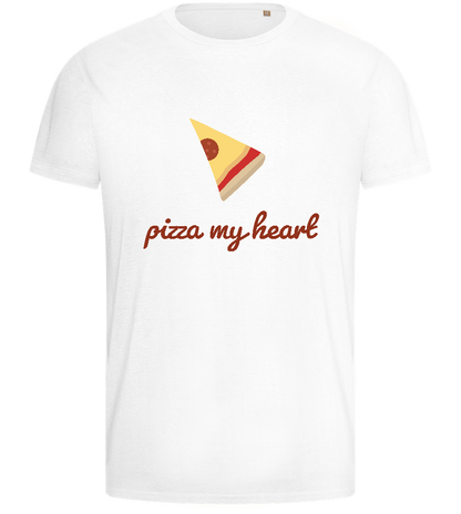 Pizza my Heart Design - Basic men's fitted t-shirt_WHITE_front