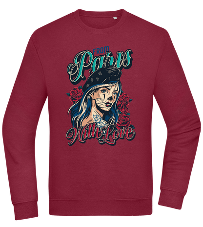 From Paris With Love Design - Comfort Essential Unisex Sweater_BORDEAUX_front