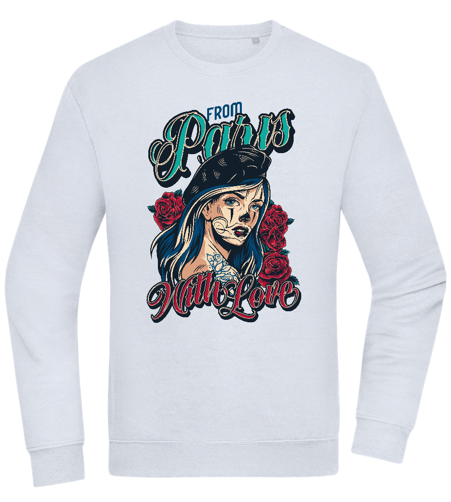 From Paris With Love Design - Comfort Essential Unisex Sweater_CREAMY BLUE_front