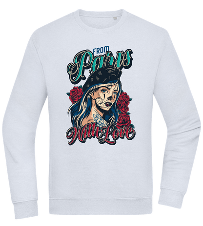 From Paris With Love Design - Comfort Essential Unisex Sweater_CREAMY BLUE_front