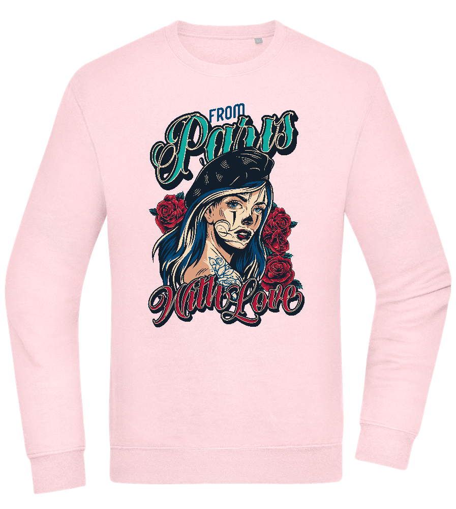 From Paris With Love Design - Comfort Essential Unisex Sweater_LIGHT PEACH ROSE_front