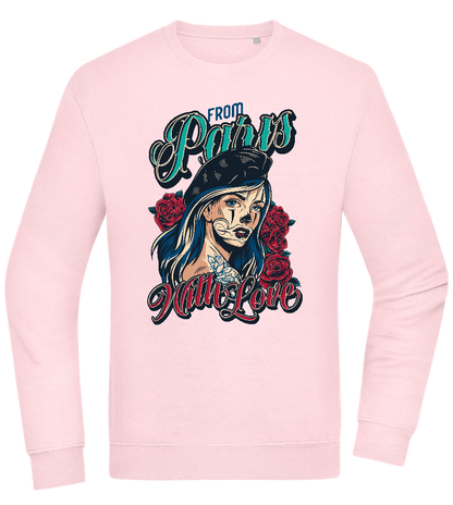 From Paris With Love Design - Comfort Essential Unisex Sweater_LIGHT PEACH ROSE_front