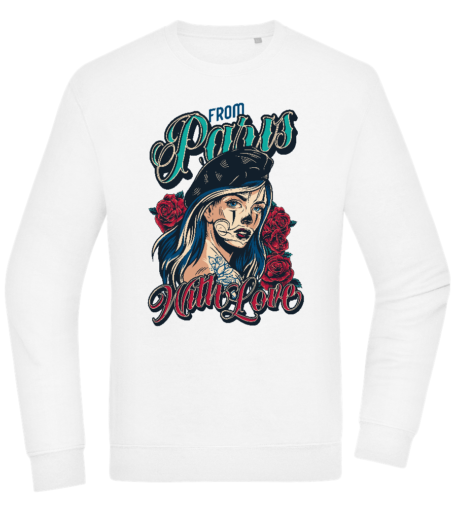 From Paris With Love Design - Comfort Essential Unisex Sweater_WHITE_front