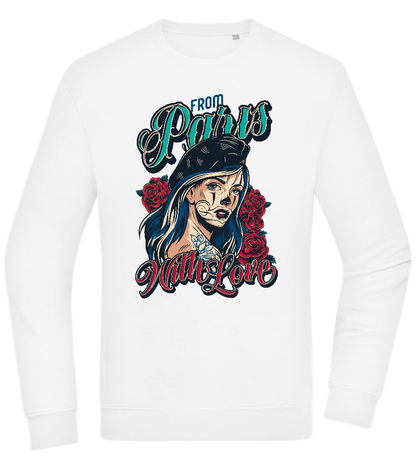 From Paris With Love Design - Comfort Essential Unisex Sweater_WHITE_front