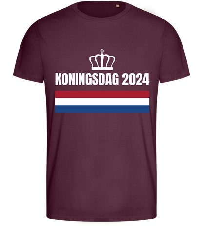 Kingsday Flag Design - Basic men's fitted t-shirt_BORDEAUX_front