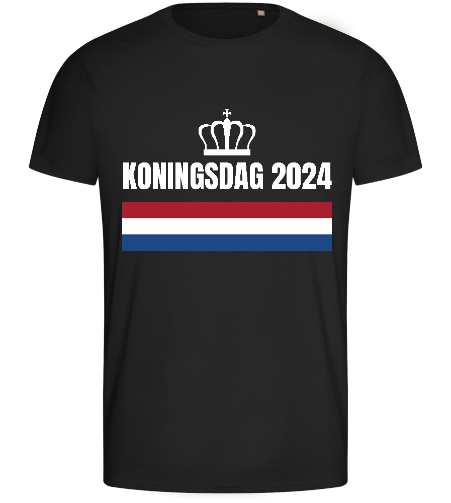 Kingsday Flag Design - Basic men's fitted t-shirt_DEEP BLACK_front