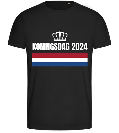 Kingsday Flag Design - Basic men's fitted t-shirt_DEEP BLACK_front