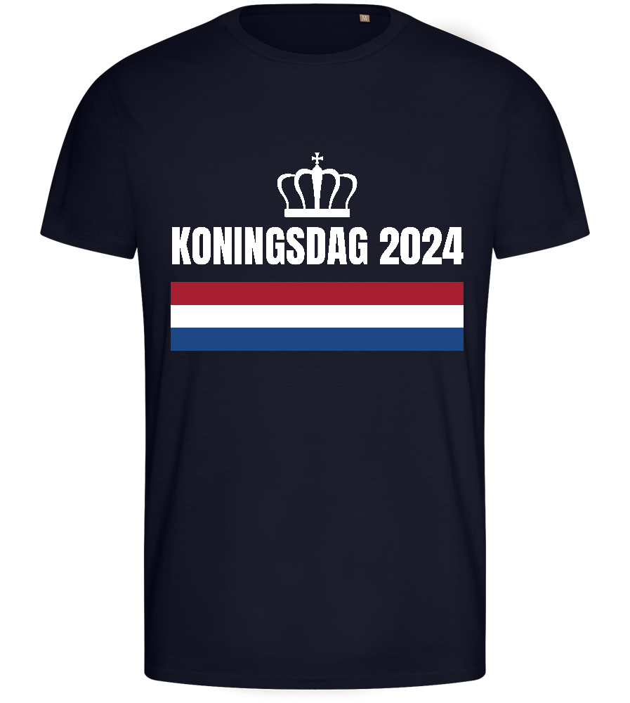 Kingsday Flag Design - Basic men's fitted t-shirt_FRENCH NAVY_front