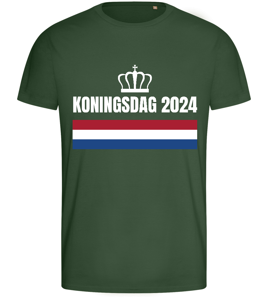 Kingsday Flag Design - Basic men's fitted t-shirt_GREEN BOTTLE_front