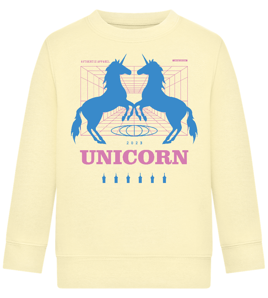 Unicorn Apparel 2023 Design - Comfort Kids Sweater_AMARELO CLARO_front