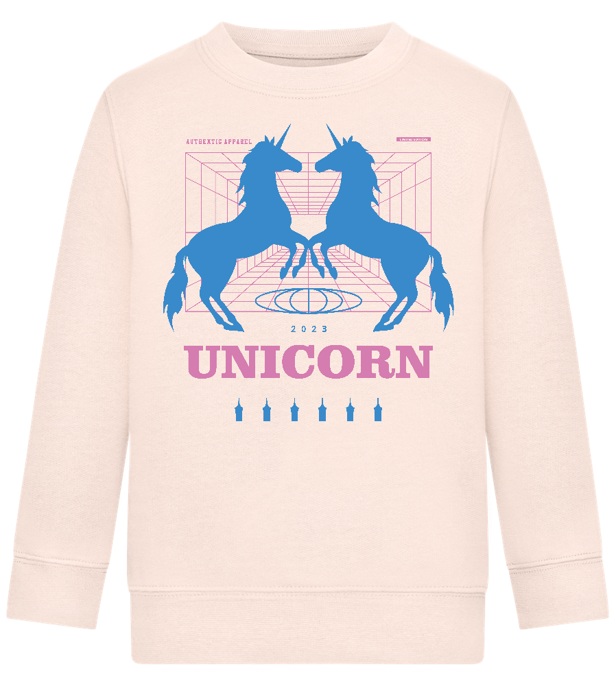 Unicorn Apparel 2023 Design - Comfort Kids Sweater_LIGHT PEACH ROSE_front