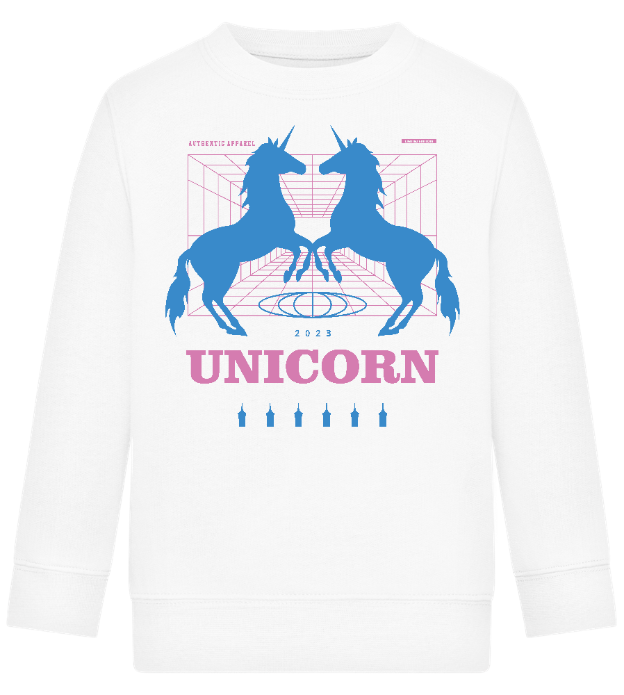 Unicorn Apparel 2023 Design - Comfort Kids Sweater_WHITE_front