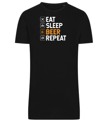 Beer Repeat Design - Comfort men's long t-shirt_DEEP BLACK_front