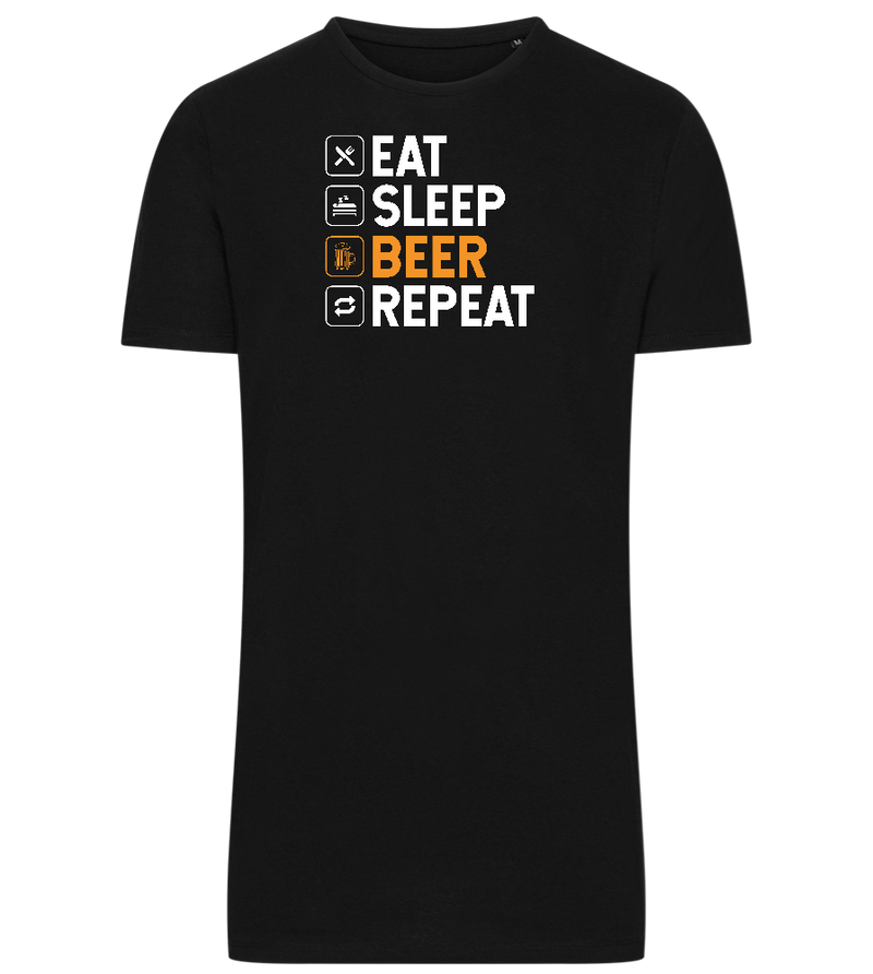 Beer Repeat Design - Comfort men's long t-shirt_DEEP BLACK_front