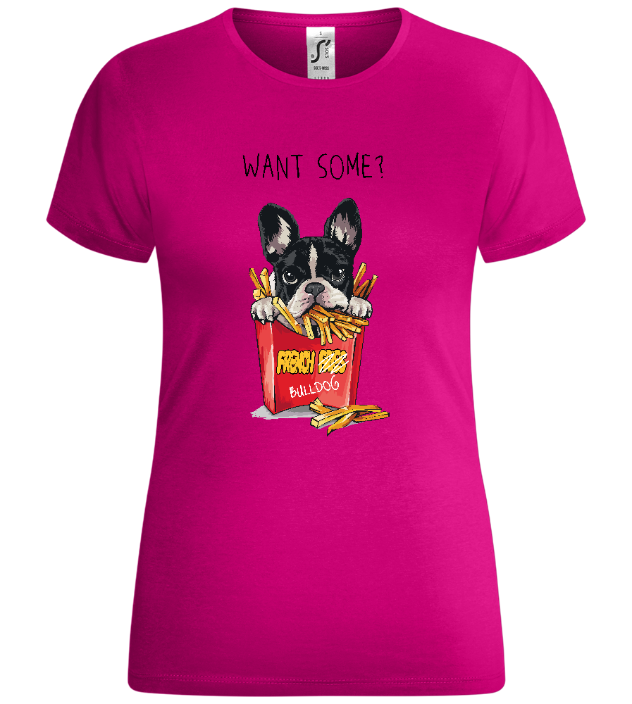 French Fries Design - Comfort women's t-shirt_FUCHSIA_front