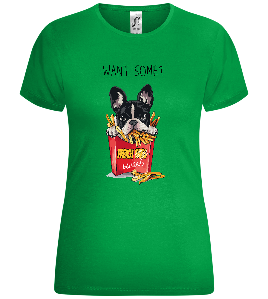 French Fries Design - Comfort women's t-shirt_MEADOW GREEN_front