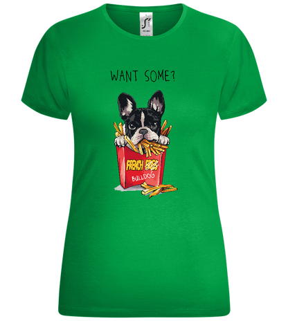 French Fries Design - Comfort women's t-shirt_MEADOW GREEN_front