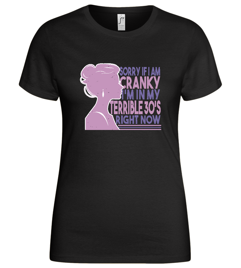 Terrible 30's Design - Basic women's t-shirt_DEEP BLACK_front