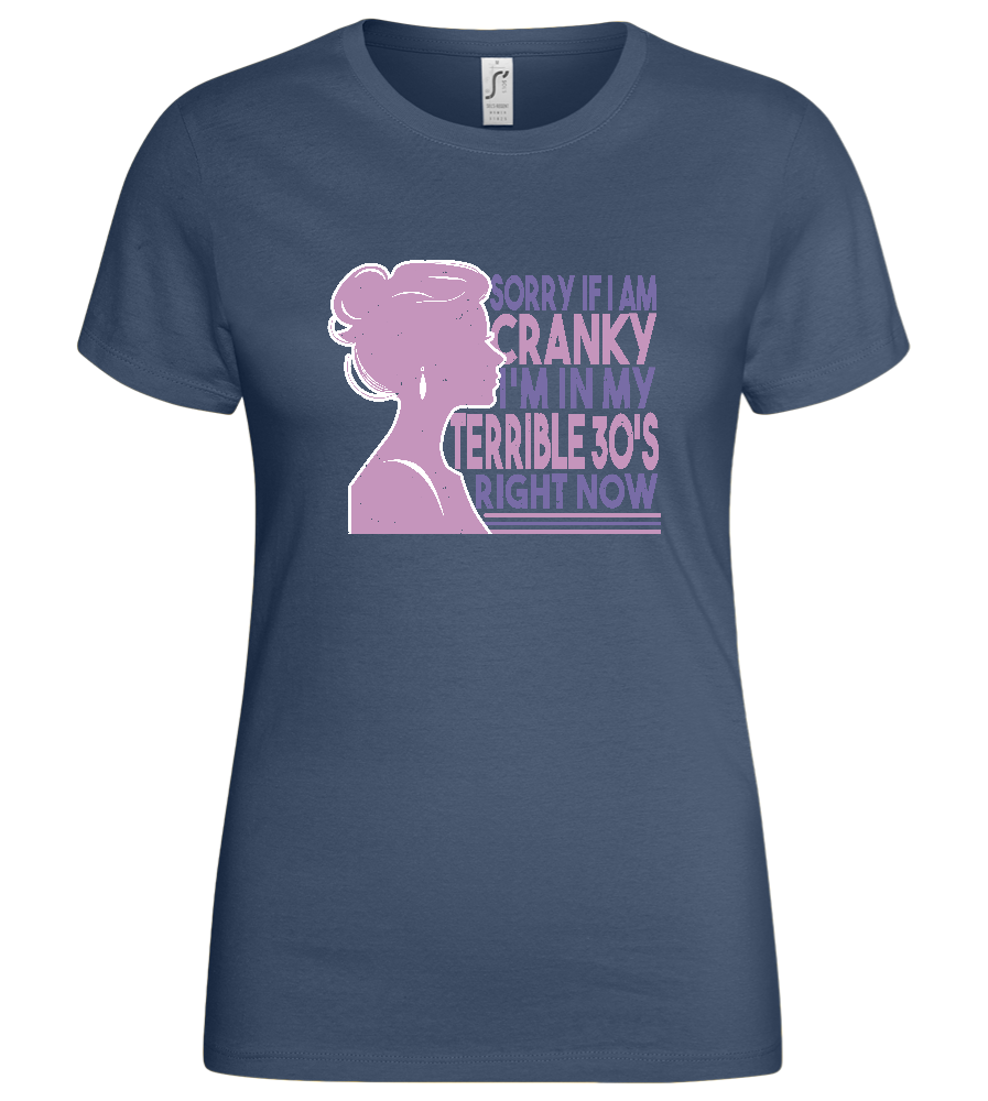 Terrible 30's Design - Basic women's t-shirt_DENIM_front