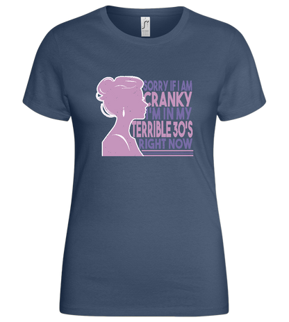 Terrible 30's Design - Basic women's t-shirt_DENIM_front