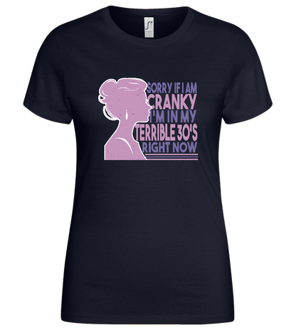 Terrible 30's Design - Basic women's t-shirt_FRENCH NAVY_front