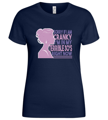 Terrible 30's Design - Basic women's t-shirt_MARINE_front