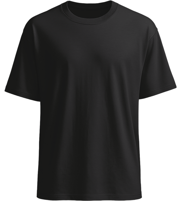 Premium men's oversized t-shirt_DEEP BLACK_front