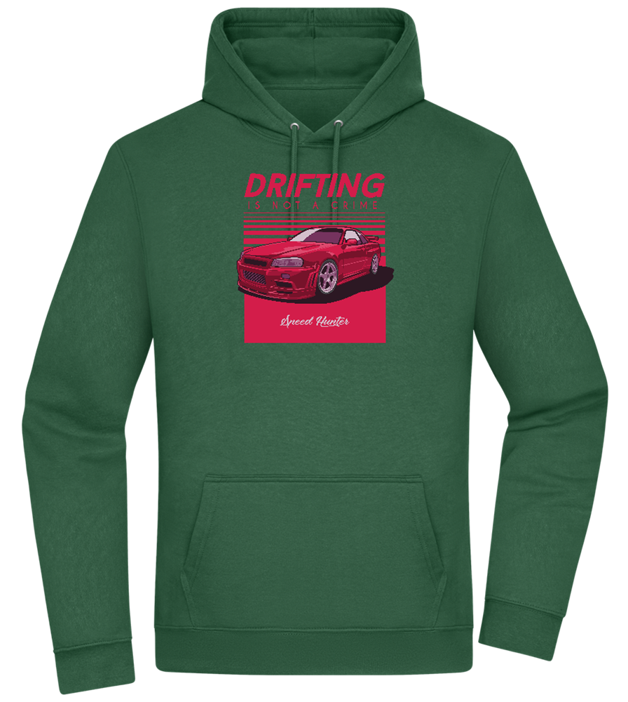 Drifting Not A Crime Design - Premium Essential Unisex Hoodie_GREEN BOTTLE_front