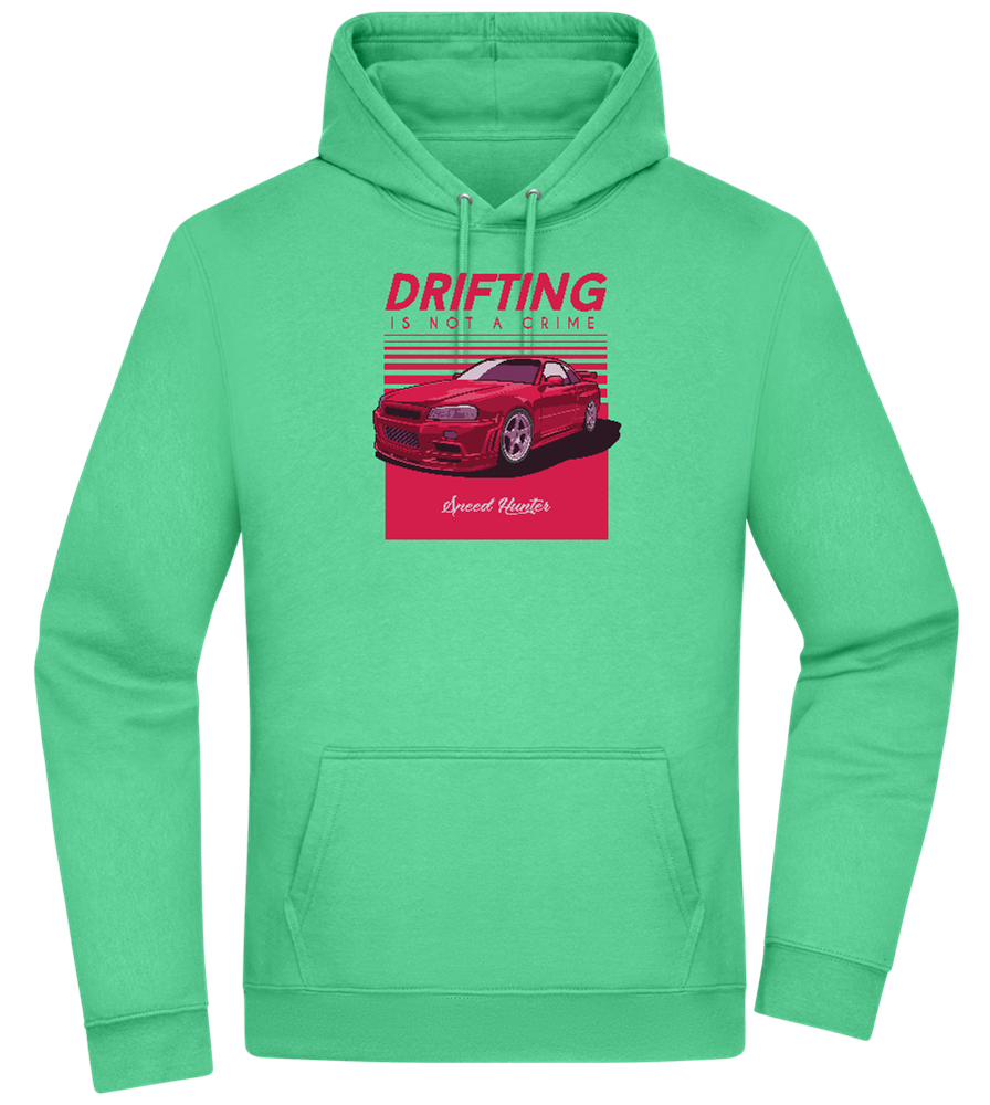 Drifting Not A Crime Design - Premium Essential Unisex Hoodie_SPRING GREEN_front