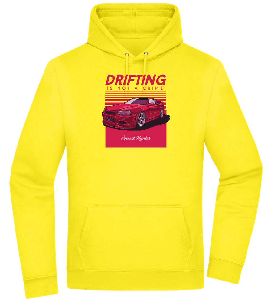 Drifting Not A Crime Design - Premium Essential Unisex Hoodie_YELLOW_front