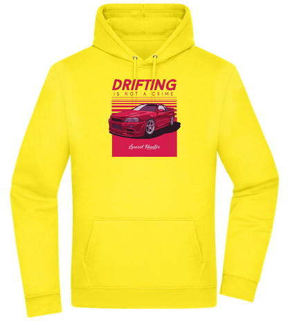 Drifting Not A Crime Design - Premium Essential Unisex Hoodie_YELLOW_front