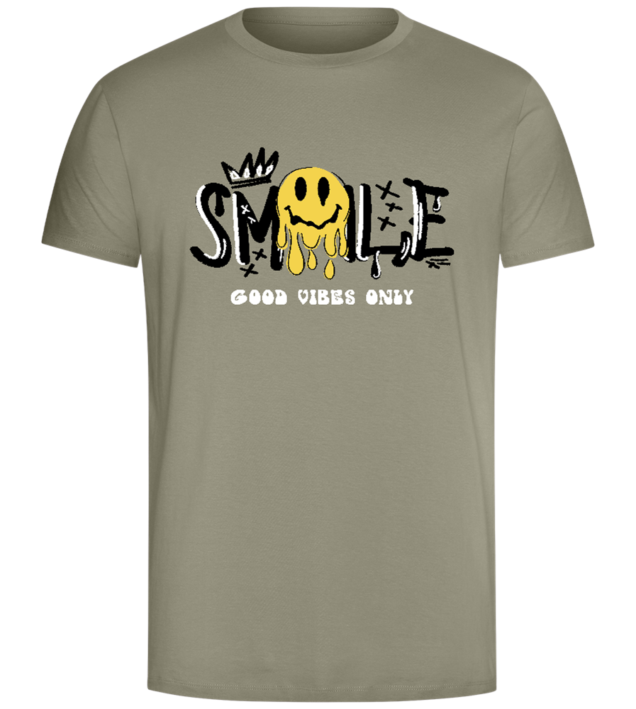 Smile Graffiti Design - Comfort Unisex T-Shirt_KHAKI_front