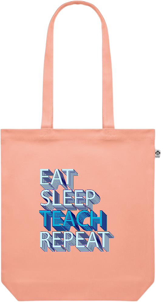 Eat Sleep Teach Repeat Design - Premium colored organic canvas shopping bag_ORANGE_front