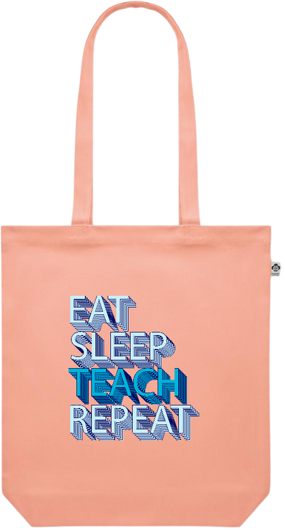 Eat Sleep Teach Repeat Design - Premium colored organic canvas shopping bag_ORANGE_front