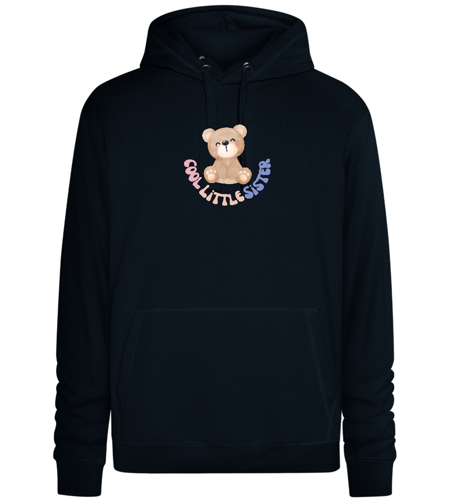 Cool Little Sister Teddy Bear Design - Premium unisex hoodie_BLACK_front