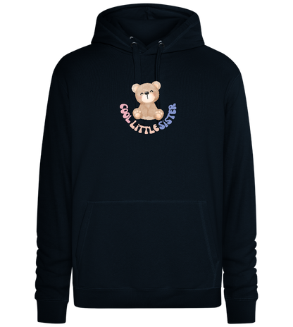 Cool Little Sister Teddy Bear Design - Premium unisex hoodie_BLACK_front